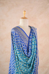 Shaded Blue Georgette Bandhani Dupatta