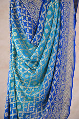 Shaded Blue Georgette Bandhani Dupatta