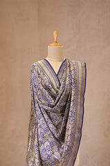 Blue Katan Silk Banarasi Dupatta with Pichwai Jaal Work