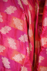 Pink Rangkat Banarasi Katan Silk Dupatta with Intricate Floral