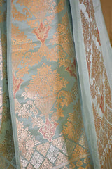 Powder Blue Bridal Lehenga With Intricate Floral Work