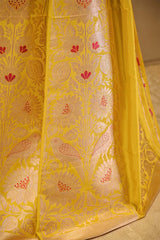 Yellow Wedding Lehenga with Floral Intricate Patterns