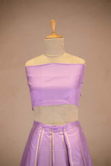 Lilac Banarasi Silk Wedding Lehenga with Shikargah Woven