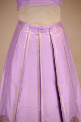 Lilac Banarasi Silk Wedding Lehenga with Shikargah Woven