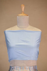 Powder Blue Banarasi Lehenga with Gold Zari Floral Motifs