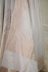 White Wedding Lehenga with Abstract Cheetah Brocade Weaving