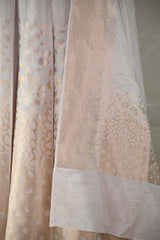 White Wedding Lehenga with Abstract Cheetah Brocade Weaving