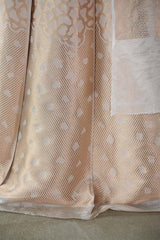 White Wedding Lehenga with Abstract Cheetah Brocade Weaving