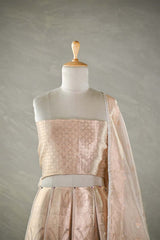 Golden Bridal Lehenga with Intricate Floral Brocade Work