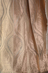 Golden Bridal Lehenga with Intricate Floral Brocade Work