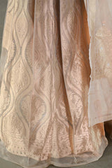 Golden Bridal Lehenga with Intricate Floral Brocade Work