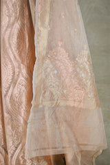 Golden Bridal Lehenga with Intricate Floral Brocade Work