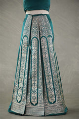 Rama Green Banarasi Bridal Lehenga with Gold Zari Work