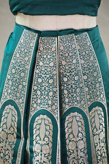Rama Green Banarasi Bridal Lehenga with Gold Zari Work