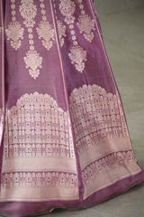 Mauve Tissue Silk Wedding Lehenga In Rajwada Style Design