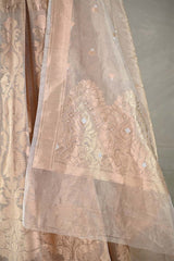 Gold Bridal Lehenga with Intricate Floral Brocade Work