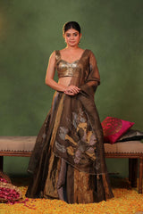Metallic Tissue Silk Kalidar Lehenga for Bridesmaid