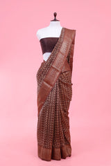 Buy Brown Chanderi Saree Online