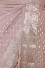 Mauve Chanderi Silk Saree with Floral Designer Border