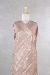 Mauve Chanderi Silk Saree with Floral Designer Border