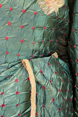 Olive Green Dupion Silk Saree with Mayur Motifs