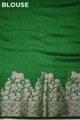 Red Chiniya Silk Saree with Pichwai Motifs