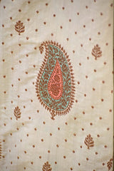 Powder Blue Chiniya Silk Saree with Antique Zari Paisley Buta