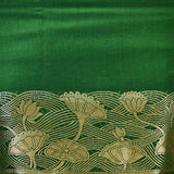 Cobalt Blue Chiniya Silk Saree with Pichwai Kamdhenu Motifs
