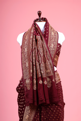 Coffee Brown Woven Crepe Saree