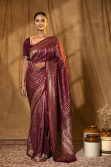 Crepe Saree, Crepe silk saree, silk saree, maroon saree, wedding saree, party wear saree, handloom saree