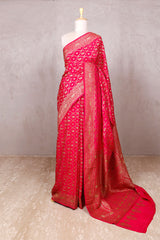 Pink saree, Crepe Saree, Banarasi saree, wedding saree, party wear saree