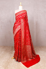 red saree, Crepe Saree, Banarasi saree, wedding saree, party wear saree