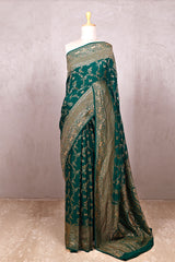 green saree, Crepe Saree, Banarasi saree, wedding saree, party wear saree