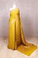Yellow Saree, Olive Green Saree, Crepe Saree, Banarasi saree, wedding saree, party wear saree
