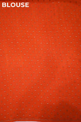 Orange Handloom Crepe Khaddi Silk Saree with Antique Zari Stripes