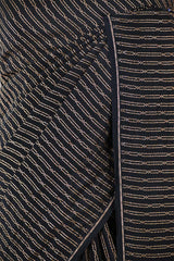Black Handloom Crepe Khaddi Silk Saree with Antique Zari Stripes