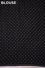 Black Handloom Crepe Khaddi Silk Saree with Antique Zari Stripes