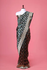 Buy Green Handloom Pure Banarasi Silk Saree Online