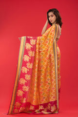 Yellow Rangkat Handwoven Katan Silk Saree - Chinaya Banaras