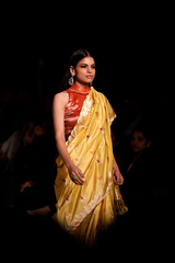 Coral Orange Handwoven Banarasi Silk Blouse