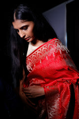 It is the best quality red Banarasi silk saree for weddings and festivals.