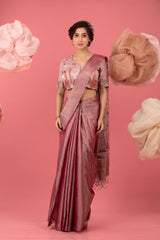 Buy Mauve Tissue Silk Saree Online