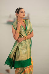 Rangkat Handwoven Chiniya Silk Saree - Chinaya Banaras