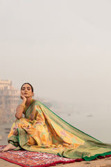 Rangkat Handwoven Chiniya Silk Saree - Chinaya Banaras