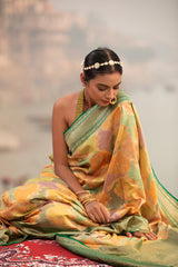 Rangkat Handwoven Chiniya Silk Saree - Chinaya Banaras