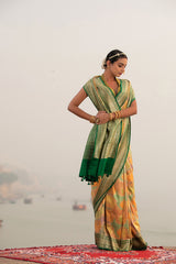 Rangkat Handwoven Chiniya Silk Saree - Chinaya Banaras