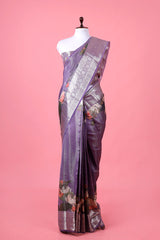 chiniya silk saree, lilac saree, banarasi saree, festive wear saree, wedding saree