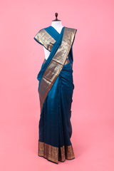 chiniya silk saree, Teal Blue saree, silk saree, party wear saree, designer saree, banarasi saree, festive wear saree, wedding saree