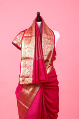 Blue Ethnic Woven Chiniya Silk Saree