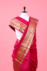 Blue Ethnic Woven Chiniya Silk Saree